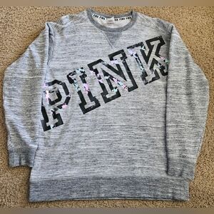 PINK Victoria's Secret Oversized Watercolor Spellout Pullover Sweatshirt Vintage
